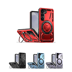 Full-Body Rugged Shockproof Case with Built-in Ring Holder for Galaxy S25 / S24 (Only Ground Shipping)