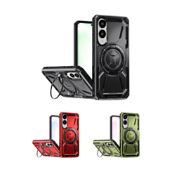Full-Body Rugged Shockproof Case with Built-in Ring Holder for Galaxy S25E (Only Ground Shipping)