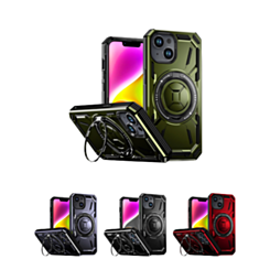 Full-Body Rugged Shockproof Case with Built-in Ring Holder for iPhone 13 / 14 (Only Ground Shipping)