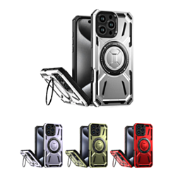 Full-Body Rugged Shockproof Case with Built-in Ring Holder for iPhone 16 Pro (Only Ground Shipping)