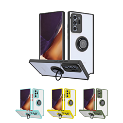Galaxy Note 20 Hard PC Rear / Soft TPU Colorful Border Case with I-ring Holder