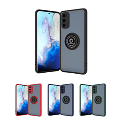 Galaxy S20 Hard PC Rear / Soft TPU Colorful Border Case with I-ring Holder