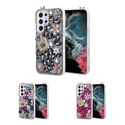 Galaxy S23 Crystal Flower Perfume Silicone Hard Case