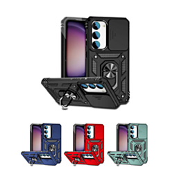 Galaxy S23 Dual Layers Hybrid Case with Metal Ring & Camera Protector