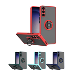 Galaxy S23 FE Hard PC Rear / Soft TPU Colorful Border Case with I-ring Holder