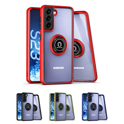 Galaxy S23 Hard PC Rear / Soft TPU Colorful Border Case with I - ring Holder