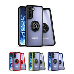Galaxy S23 Plus Hard PC Rear / Soft TPU Colorful Border Case with I - ring Holder