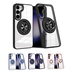 Galaxy S23 Plus Transparent Wireless Charging Case with Ring Holder