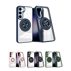 Galaxy S23 Transparent Wireless Charging Case with Ring Holder