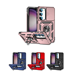 Galaxy S24 / S25 Dual Layers Hybrid Case with Metal Ring And Camera Protector (Only Ground Shipping)