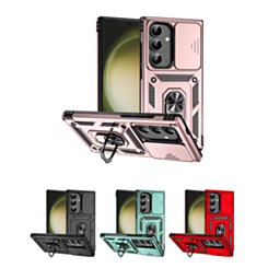 Galaxy S24FE Dual Layers Hybrid Case with Metal Ring And Camera Protector (Only Ground Shipping)