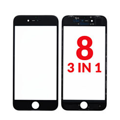 G+ OCA PRO 3-in-1 (Front Glass + Frame + OCA) for iPhone 8 (BLACK) (Premium) (Pack of 2)