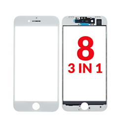 G+ OCA PRO 3-in-1 (Front Glass + Frame + OCA) for iPhone 8 (WHITE) (Premium) (Pack of 2)