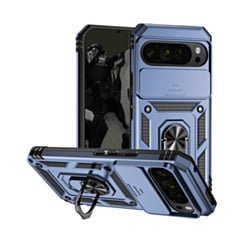 Dual Layers Hybrid Case (Blue) for Google Pixel 9 Pro XL / 10 Pro XL / 11 Pro XL with Metal Ring and Camera Protector (Only Ground Shipping)