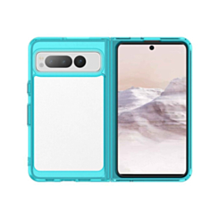 Google Pixel Fold Hybrid Bumper Transparent Case - TEAL (Only Ground Shipping)