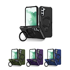 Hard PC Shockproof Case w /Ring Holder for Galaxy S23 Plus (Only Ground Shipping)