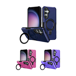 Hard PC Shockproof Case w /Ring Holder for Galaxy S24 / S25 (Only Ground Shipping)