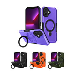 Hard PC Shockproof Case w /Ring Holder for iPhone 16 (Only Ground Shipping)