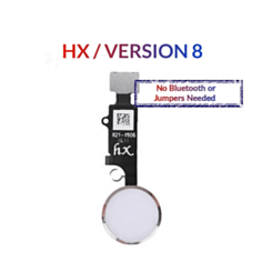 Purchase the silver Home Button solution flex cable for iPhone 8 Plus, 8, SE 2020, 7 Plus, and 7 – HX version 8, no Bluetooth or jumpers needed.