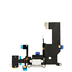 Charging Port Flex Cable with Headphone Jack (WHITE) for iPhone 5 (Premium)