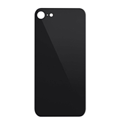 Shop the black back glass with a bigger camera hole for iPhone 8 and SE 2020 – no logo.

