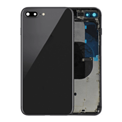 Back Housing Frame with Small Components Pre-Installed for iPhone 8 Plus (NO LOGO) (SPACE GRAY)