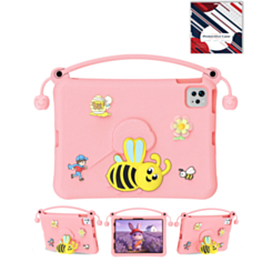 Kids Shockproof Tablet Case with Bee Handle Stand (PINK) for iPad 10 2022 (10.9") / iPad 11 (A16) (Only Ground Shipping)