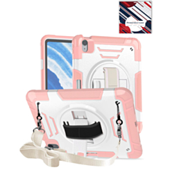 Shockproof Tablet Case with Rotating Hand Strap & Shoulder Strap Kickstand (PINK) for iPad 10 2022 (10.9") / iPad 11 (A16) (Only Ground Shipping)