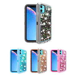 iPhone 12 Pro Max Protective Glitter Liquid Bumper Case