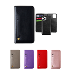 iPhone 13 Pro Genuine Leather Magnetic Wallet Case with Credit Card Slot