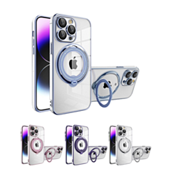 iPhone 15 Pro Magnetic Clear Cases with Magsafe Ring Stand