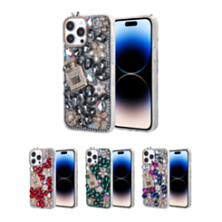 Crystal Flower Perfume Silicone Hard Case for iPhone 15 Pro Max (Only Ground Shipping)
