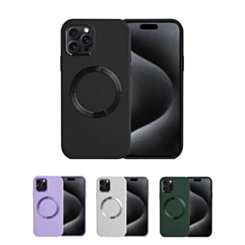 iPhone 15 Pro Max Soft Solid Silicone Case with Wireless Charging