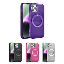 iPhone 15 Pro Shiny Hard PC Rear / Soft TPU Wireless Charging Case