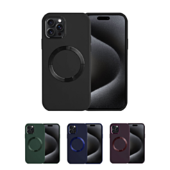 iPhone 15 Pro Soft Solid Silicone Case with Wireless Charging