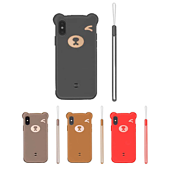 iPhone 8P / 7P 3D Cartoon Bear Soft Silicone Case