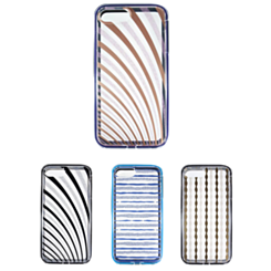 iPhone 8P / 7P Lines Pattern Hybrid Fusion Bumper Clear Crystal Case