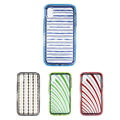 iPhone XR Bling Lines Pattern Hybrid Fusion Bumper Clear Crystal Case