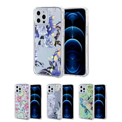 iPhone XR Flower Print Design Hard Clear Case