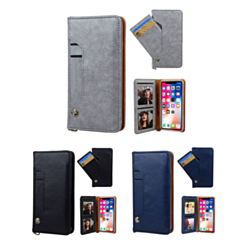 iPhone XR Luxury Leather Wallet Case with Credit Card