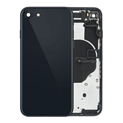 Back Housing Frame with Small Components Pre-Installed for iPhone SE (2022) (NO LOGO) (MIDNIGHT)