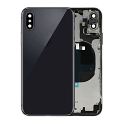 Buy the Back Housing Frame with small components pre-installed for iPhone X, Space Gray, with no logo.
