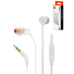 JBL Tune 110 Wired In-Ear Headphones (ECO PKG) (WHITE) (Only Ground Shipping)