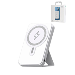 MagSafe Foldable Magnetic Power Bank (WHITE) 15W Wireless / 20W PD Power Bank with USB-C (5000 mAh) (Only Ground Shipping)