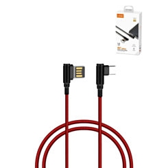 LDNIO LC421 90 Degree USB A-C Charging Cable (RED) (6ft) (12W) (Only Ground Shipping)