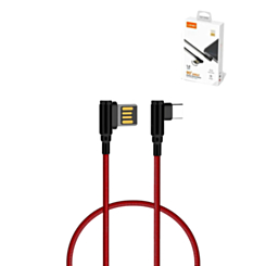 LDNIO LC421 90 Degree USB A-C Charging Cable (RED) (3ft) (12W) (Only Ground Shipping)
