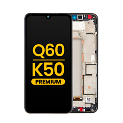 LCD Assembly with Frame for LG K50 (X520) / Q60 (X525 / 2019) (BLACK) (Premium)