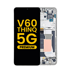OLED Assembly with Frame for LG V60 ThinQ 5G UW (V605) (Not Compatible with Verizon UW Model) (SILVER) (Premium)