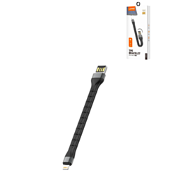 LDNIO LS50 USB A-L Non-MFI TPE Bracelet Charging Cable (BLACK) (0.5ft) (12W) (Only Ground Shipping)