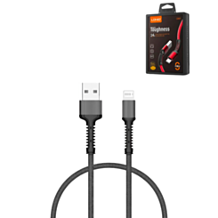 LDNIO LS63 USB A-L Non-MFI Fast Charging Data Cable (GRAY) (3ft) (12W) (Only Ground Shipping)